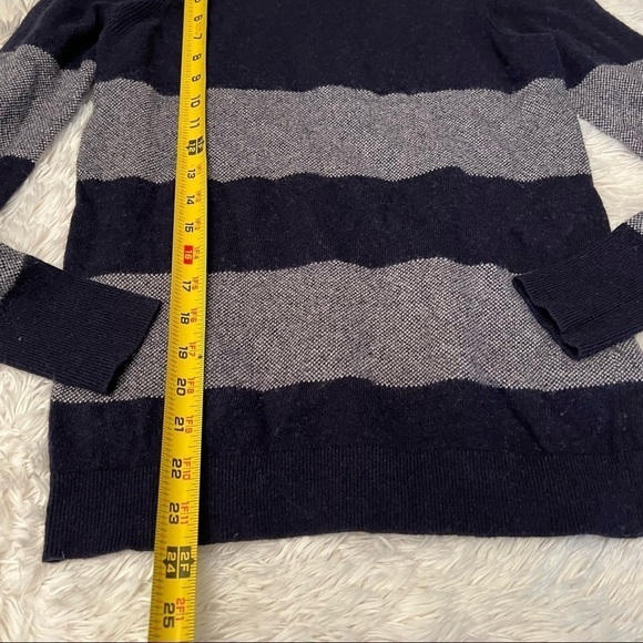 Banana Republic Navy Italian Wool Striped Sweater - Picture 2 of 8